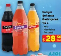 SARIYER ŞEKERSİZ GAZLI İÇECEK 1,5 L